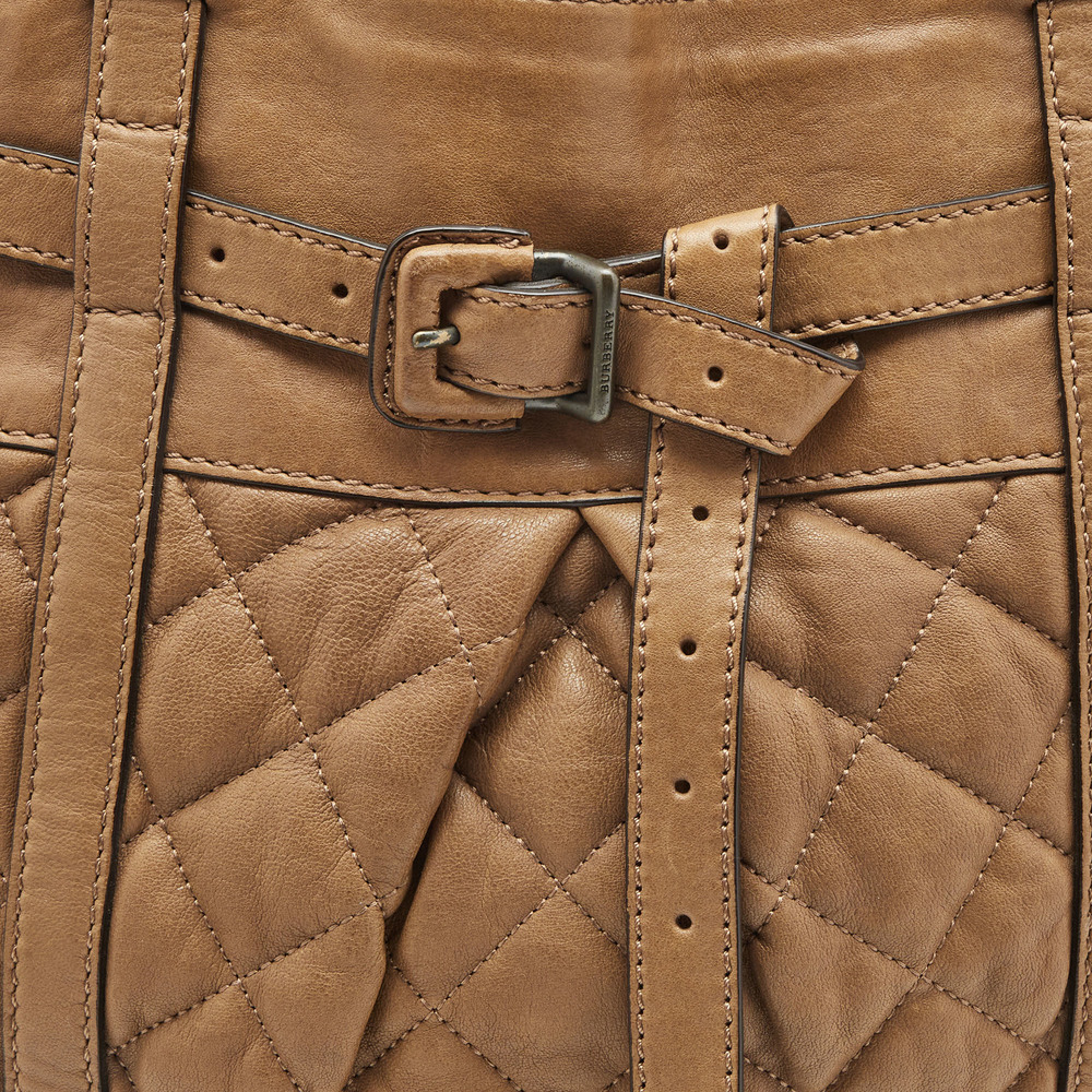 BURBERRY Brown Quilted Leather Buckle Tote - Picture 5 of 8